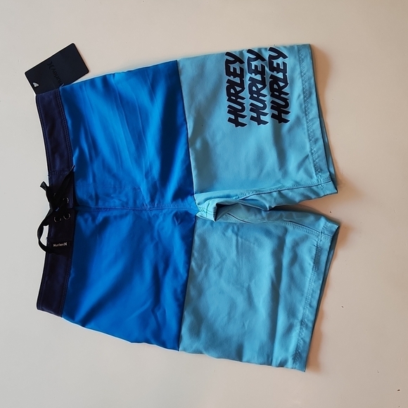 Hurley size 10 waist 25 Neptune Blue 3Peat boardshorts swim trunks new with tags - Picture 1 of 12
